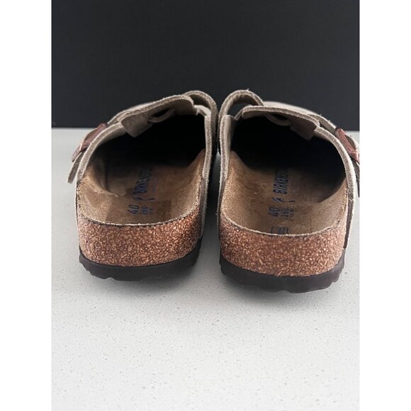 BIRKENSTOCK Boston Soft Footbed taupe suede CLOG slide size 40 - Picture 5 of 7